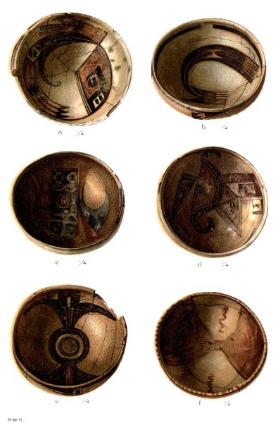 PL. CXLIX—
FOOD BOWLS WITH SYMBOLS OF FEATHERS FROM SIKYATKI