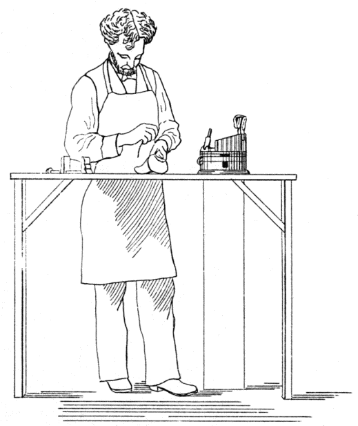 Checking the instep measurement of the last Checking the instep measurement of the last