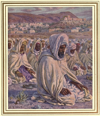 Illustration: Imam leading the Prayers.