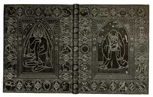 BOOKBINDING IN PURPLE LEVANT MOROCCO, WITH INLAY AND
GOLD TOOLING. DESIGNED BY E. SPARKES EXECUTED BY J. GREEN (OXFORD
UNIVERSITY PRESS)