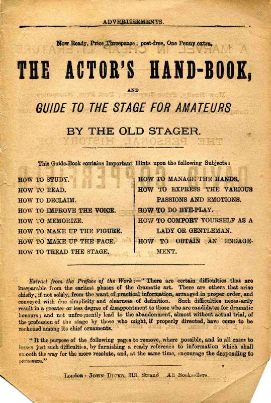 Advertisement Advertisement for “The Actor’s Handbook”