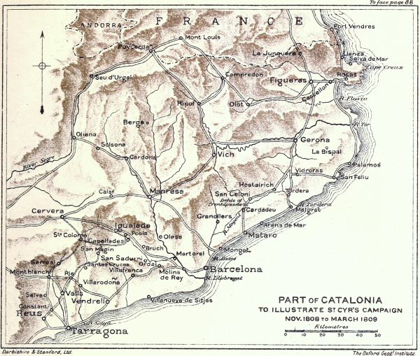 Map of part of Catalonia