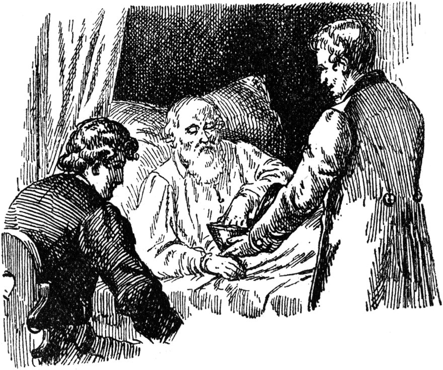 Albrechts Vater verteilt
  seine Güter.