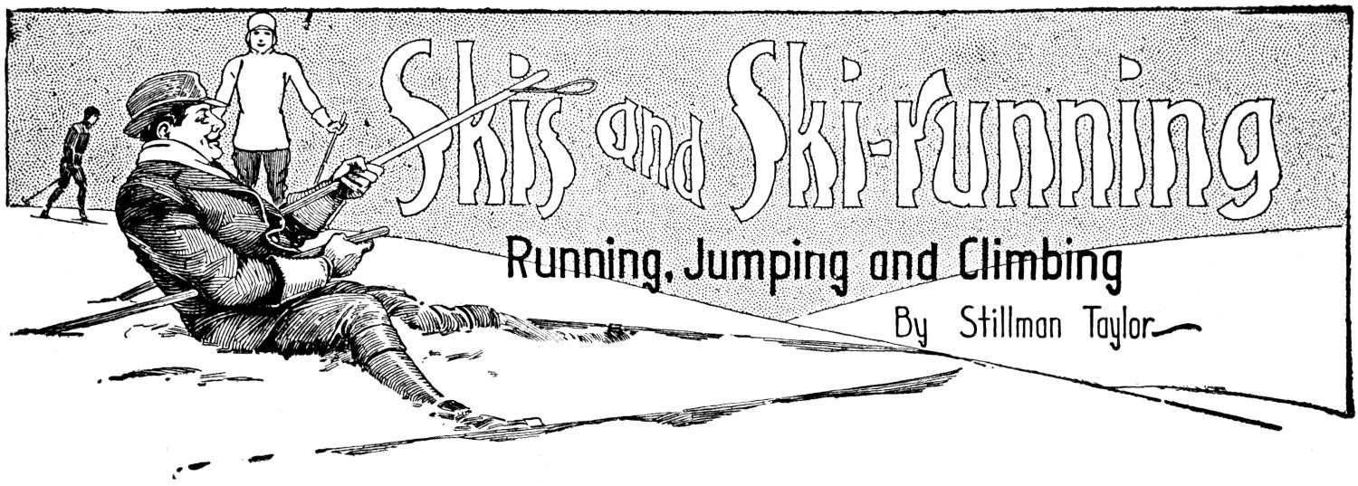 Skis and Ski-running
By Stillman Taylor
Running, Jumping and Climbing
Part II Chapter heading: skier sitting in snow