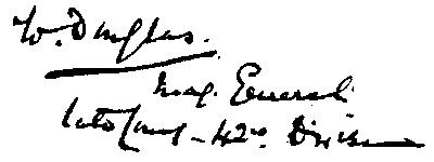 (signature:) W. Douglas.
  Maj. General [illegible] 42nd Division]