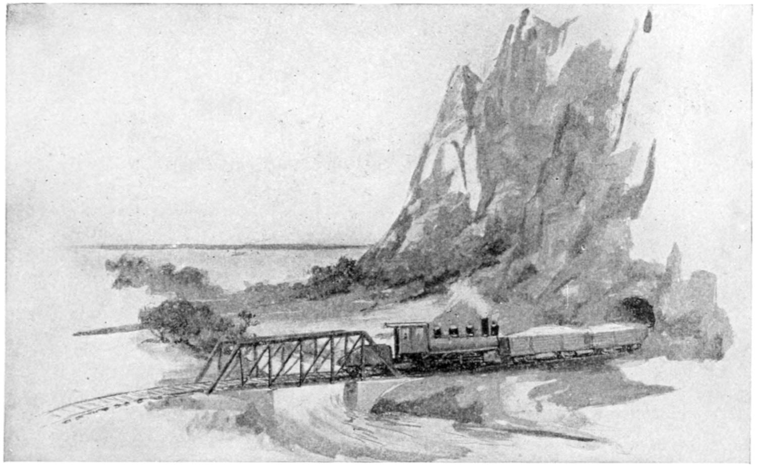 Train entering tunnel or mine