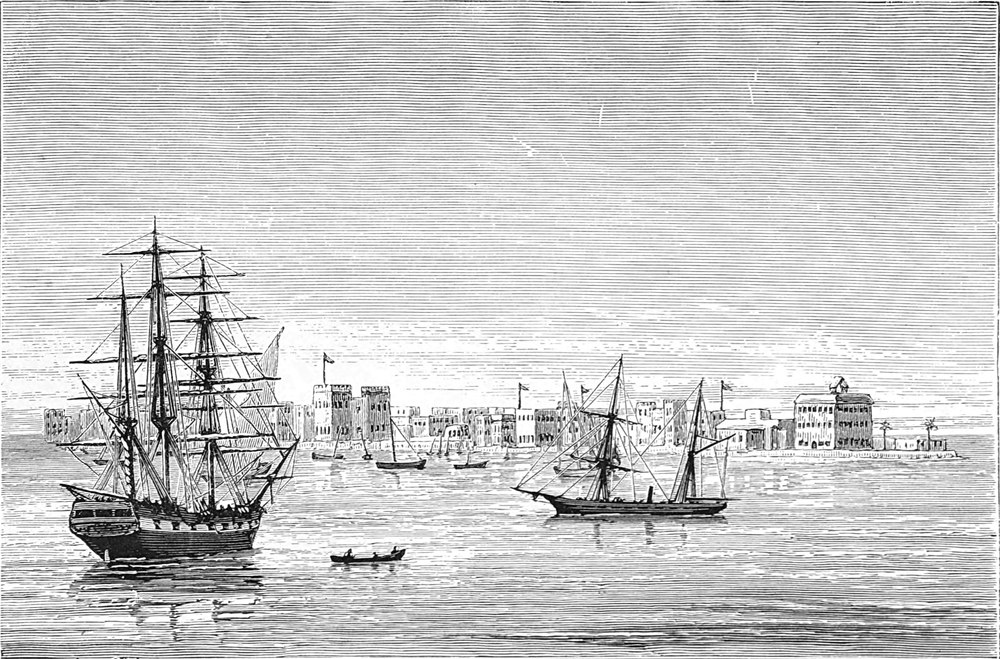 Ansicht des Hafens von Zanzibar