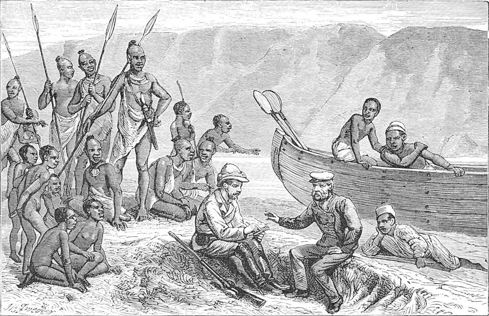 Rast am Ufer des
  Tanganika-Sees