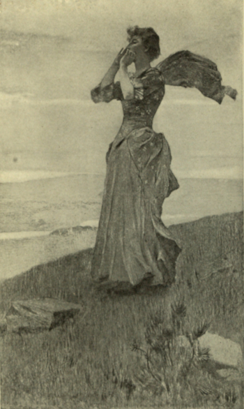 A woman on the lookout on a windy spot
